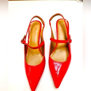 Polished & Classic Pumps | Red Grenadine | Shoes|Pointy Toe w/Kitty heels | 7M